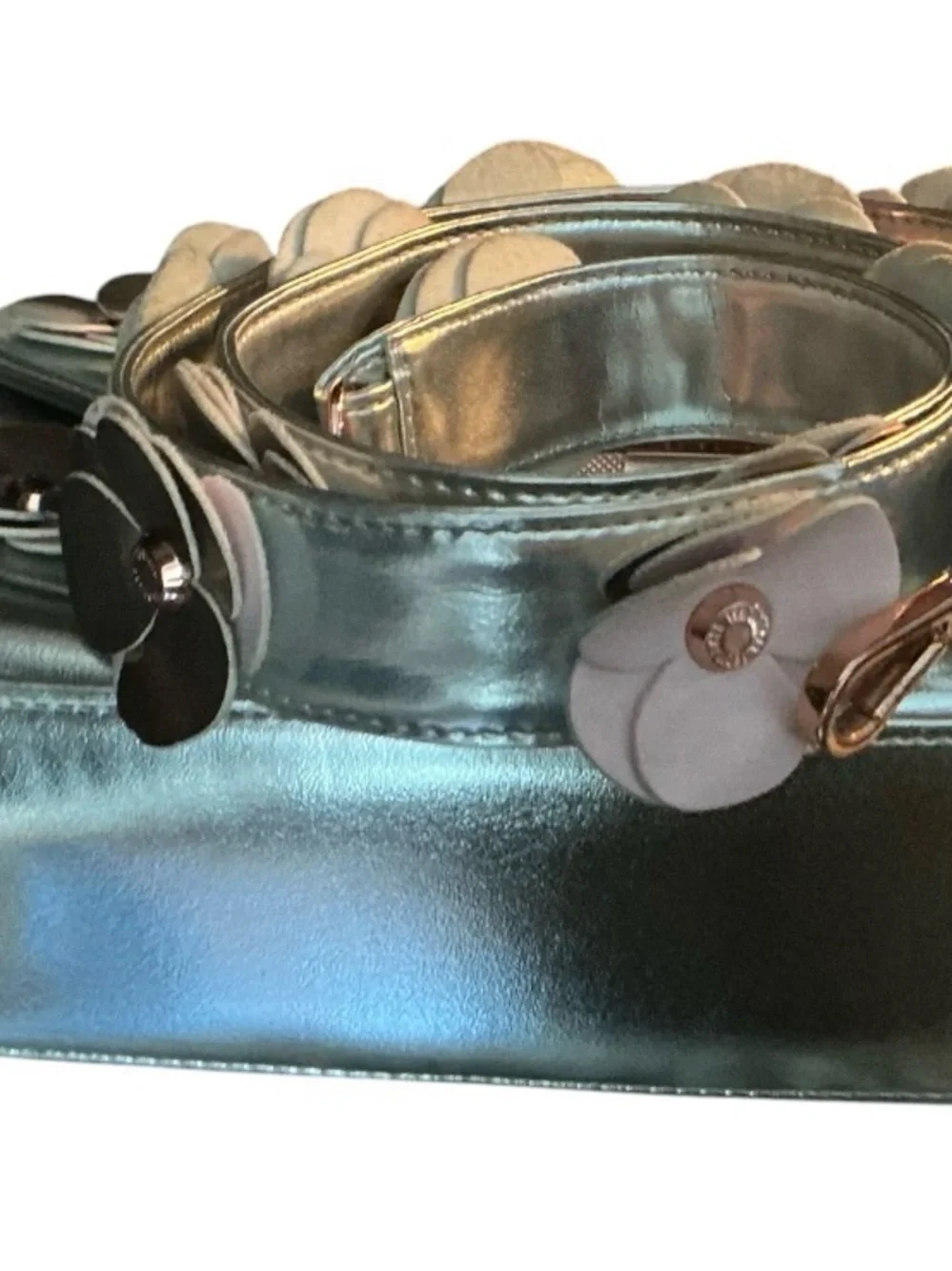 Ted Baker Metallic Silver Top-Handle Satchel